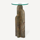 Hand Polished Natural / Green Strata Marble / Glass