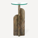 Hand Polished Natural / Green Strata Marble / Glass