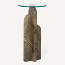 Hand Polished Natural / Green Strata Marble / Glass