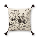 Ivory / Black / 18" x 18" Cover w/Poly