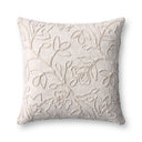 Loloi PLL0127 Natural Botanical Embroidered Cotton Lumbar Throw Pillow