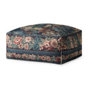 Loloi Blue / Multi Striped Pouf Ottoman