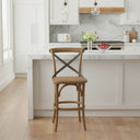 LH Home Cross Back Fixed Counter Stool