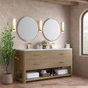 Pebble Oak / White Zeus - 1 Faucet Hole