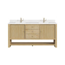 Sunwashed Oak / White Zeus - 1 Faucet Hole
