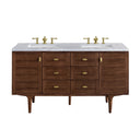 Mid-Century Walnut / Carrara White - 3 Faucet Holes