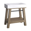 Weathered Timber / Glossy White