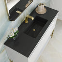 Glossy White / Champagne Brass / Charcoal Black - 1 Faucet Hole