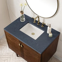 Mid-Century Walnut / Charcoal Soapstone - 3 Faucet Holes
