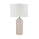 Renwil I xia 25" Tall Plated Antique Brushed Brass Iron Table Lamp with Drum Linen Shade