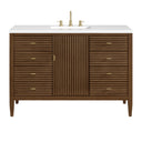 Mid-Century Walnut / White Zeus - 3 Faucet Holes