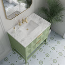 Pistachio / Carrara White - 3 Faucet Holes