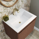 Mid-Century Walnut / Champagne Brass / Glossy White - 1 Faucet Hole