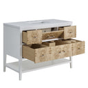 Polished White and Light Mappa Burl / White Zeus - 3 Faucet Holes