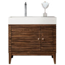 Mid-Century Walnut / Glossy White - 1 Faucet Hole