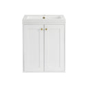 Glossy White / Champagne Brass