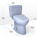 Toto Drake Washlet+ Two Piece Elongated 1.28 GPF Universal Height Tornado Flush Toilet with S7 Contemporary Bidet Seat - 10" Rough In