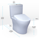 Toto Washlet+ Aquia IV Two Piece Elongated Dual Flush 1.28 and 0.9 GPF Toilet with S7A Contemporary Bidet Seat