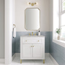 Glossy White / Victorian Silver - 3 Faucet Holes