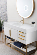 Glossy White / Radiant Gold / Glossy White - 1 Faucet Hole