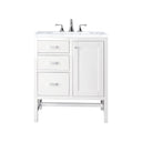 Glossy White / Carrara White - 3 Faucet Holes