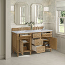 Light Natural Oak / Carrara White - 3 Faucet Holes