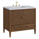 Mid-Century Walnut / Carrara White - 3 Faucet Holes