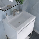 Glossy White / Brushed Nickel / Glossy White - 1 Faucet Hole