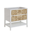 Polished White and Light Mappa Burl / White Zeus - 3 Faucet Holes