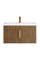 Latte Oak / Glossy White - 1 Faucet Hole