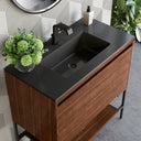 Mid-Century Walnut / Matte Black / Charcoal Black - 1 Faucet Hole