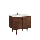 Mid-Century Walnut / White Zeus - 3 Faucet Holes