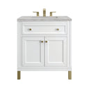 Glossy White / Victorian Silver - 3 Faucet Holes