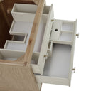 Sunwashed Oak with Embossed Shagreen Drawer Fronts / White Zeus - 3 Faucet Holes