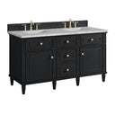 Black Onyx / Victorian Silver - 3 Faucet Holes