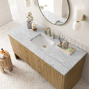 Light Natural Oak / Carrara White - 3 Faucet Holes