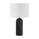 Renwil Tyne 25" Tall Powder Coated Matte Black Iron Table Lamp with Drum Linen Shade