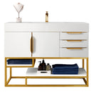 Glossy White / Radiant Gold / Glossy White - 1 Faucet Hole
