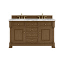 Honey Oak / Carrara White - 3 Faucet Holes