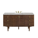 Mid-Century Walnut / Victorian Silver - 3 Faucet Holes