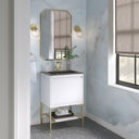 Glossy White / Champagne Brass / Charcoal Black - 1 Faucet Hole