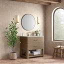 Pebble Oak / Victorian Silver - 1 Faucet Hole