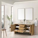 Light Natural Oak / Carrara White - 3 Faucet Holes