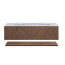 Chestnut / Carrara White - 3 Faucet Holes