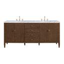 Mid-Century Walnut / Carrara White - 3 Faucet Holes