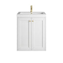 Glossy White / Champagne Brass