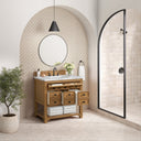 Amber Birch / Carrara White - 3 Faucet Holes