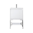 Glossy White / Brushed Nickel / Glossy White - 1 Faucet Hole