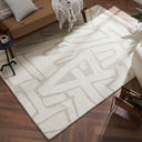 Renwil Cosmos 9'10" x 13'1" Ft Handwoven Indoor Rug - Ivory / Sand