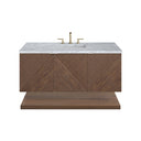 Chestnut / Carrara White - 3 Faucet Holes